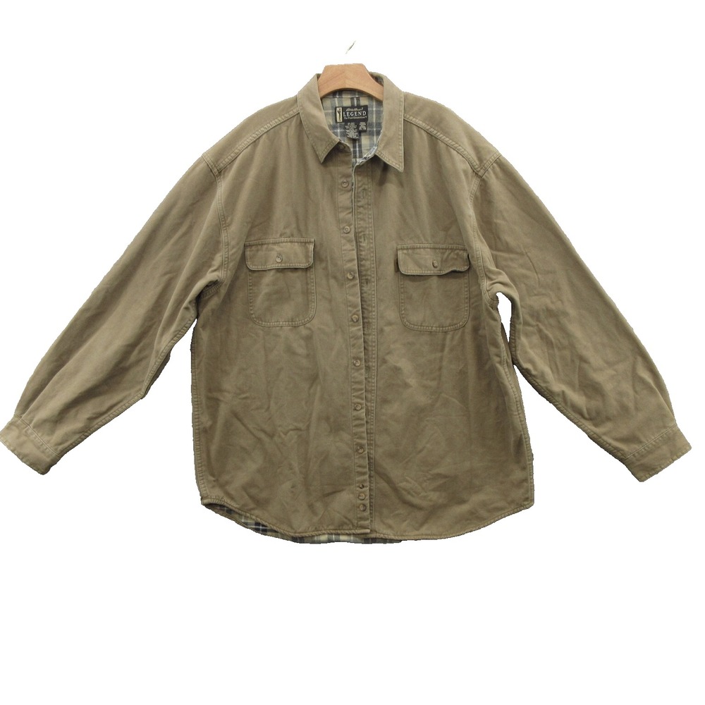 Eddie Bauer Legend Men's Jacket Shirt XL 100% Cotton Long Sleeve Flannel Vintage